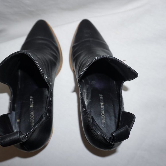 REBECCA MINKOFF Lana Black Studded Bootie split shaft Shootie sz. 8 Cuban heel - Picture 7 of 16